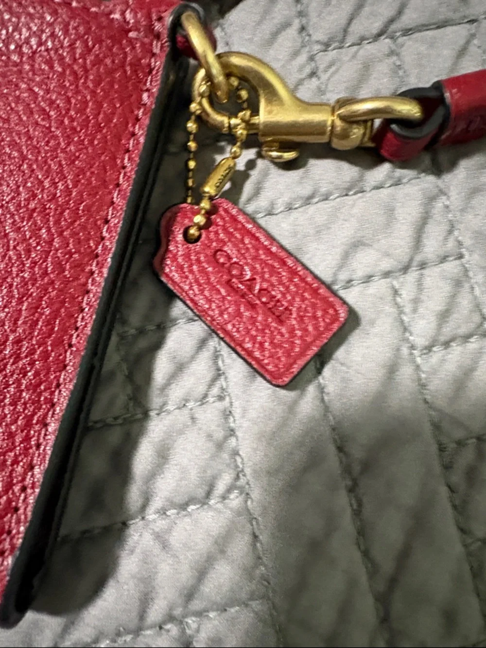 Coach Red Leather Wristlet Wallet - Picture 4 of 5